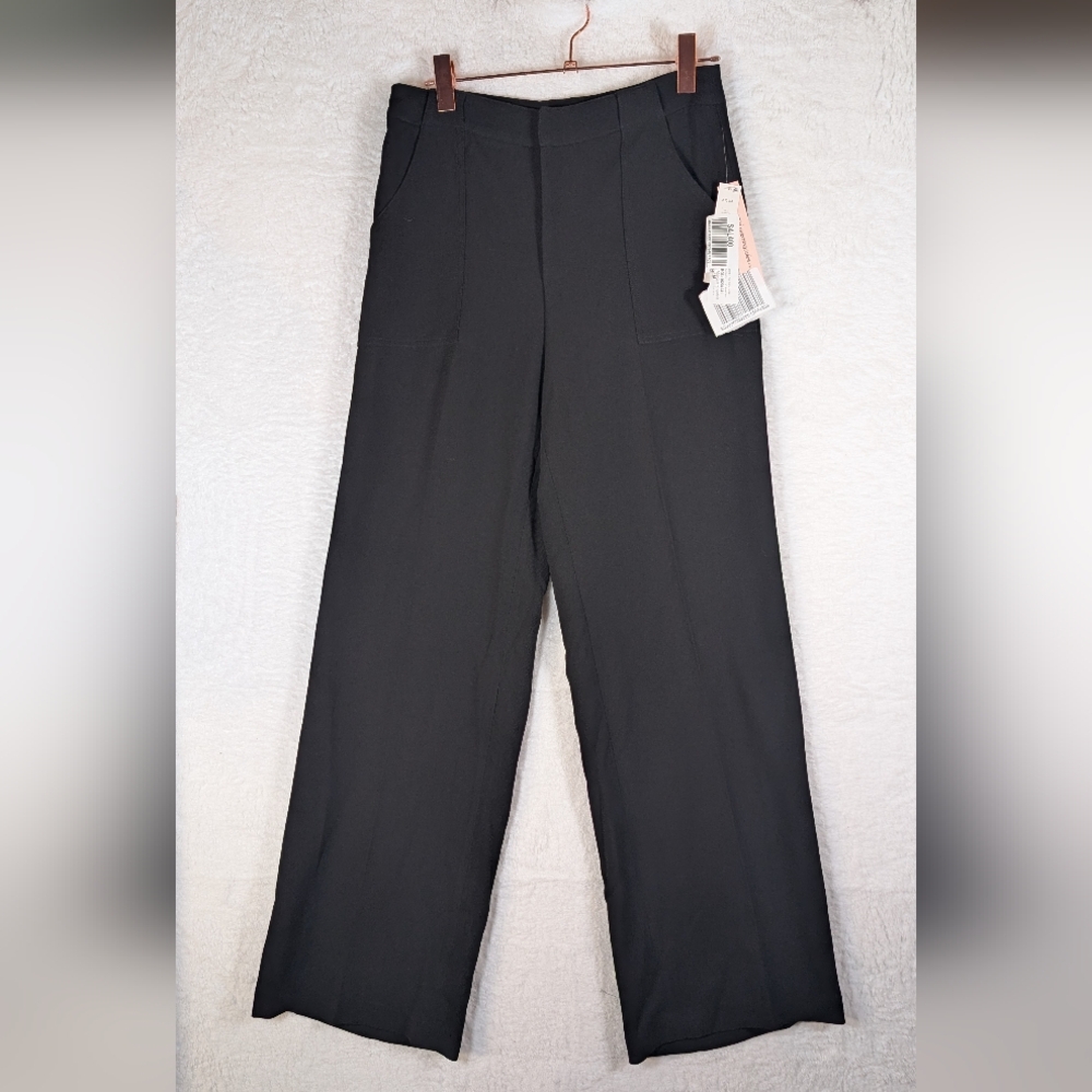 393-Aqua Black Wide Leg‎ Women's Pants